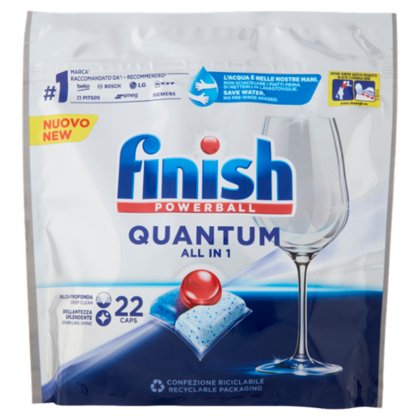 Finish Quantum All in One Regular pastiglie lavastoviglie 22 lavaggi 228,8 gr