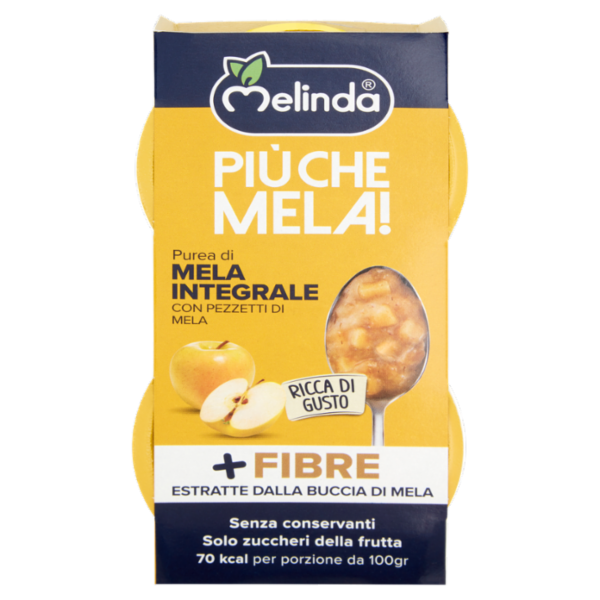 Melinda Più che Mela! Mousse di Golden Delicious con Pezzi di Mela Fresca 2 x 100 g