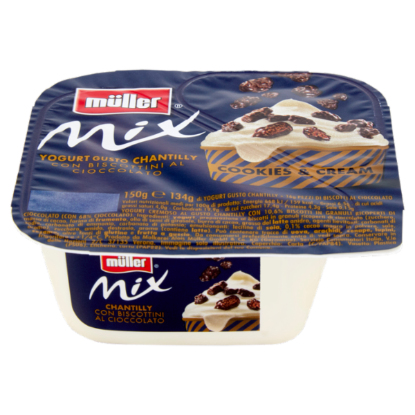 müller Mix Yogurt Gusto Chantilly con Biscottini al Cioccolato 150 g