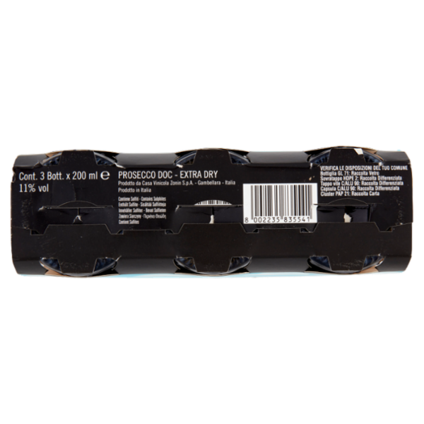 Zonin Prosecco D.O.C. Extra Dry 3 x 200 ml