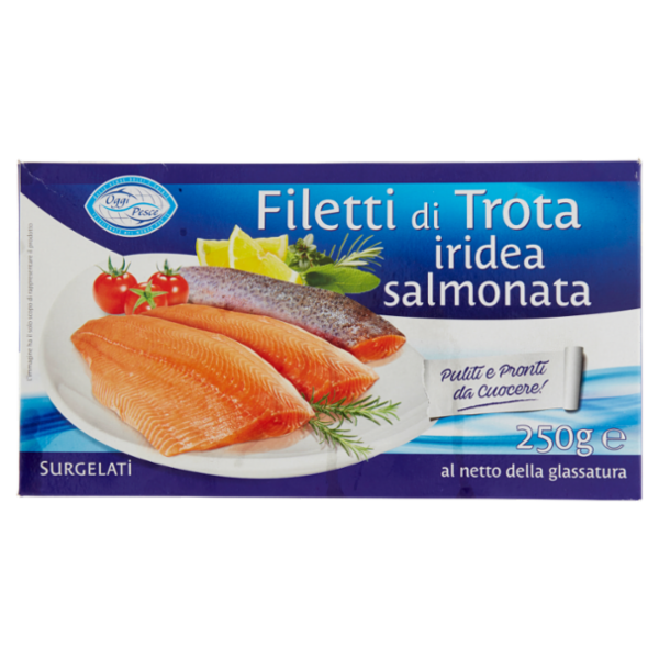 Oggi Pesce Filetti di Trota iridea salmonata Surgelati 250 g