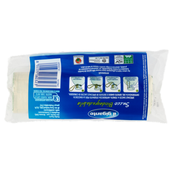 IL GIGANTE Sacco Biodegradabile Raccolta Differenziata Umido Formato 42x42cm 10 litri 15 pz