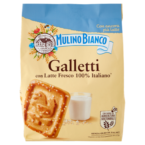 Mulino Bianco Galletti Biscotti con Latte Fresco 100% Italiano 800g