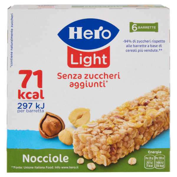 Hero Light Barrette Nocciole 6 x 20 g