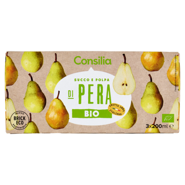 Consilia Succo e Polpa di Pera Biologico 3x200 ml
