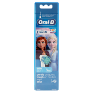 Oral-B Testine Ricambio Spazzolino Elettrico Denti Bambini Spider-Man / Frozen Kids +3anni 2 Refills