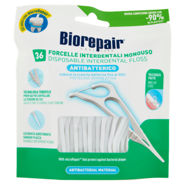 Biorepair Forcelle Interdentali Monouso Antibatterico 36 pz