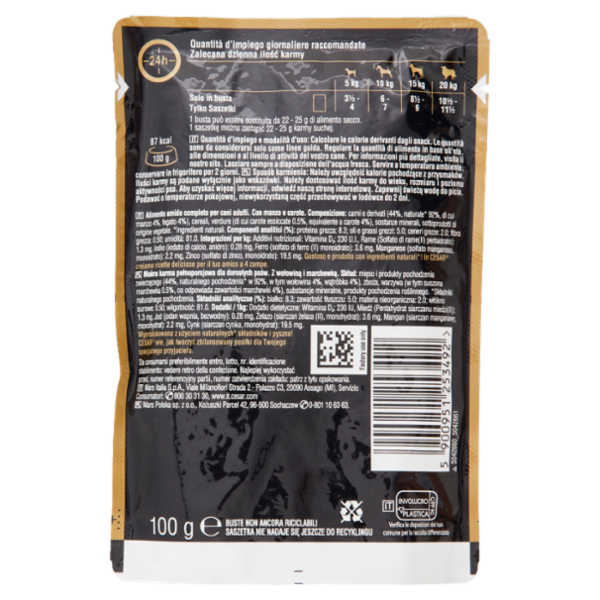 Cesar con Manzo e Carote in Salsa 100 g