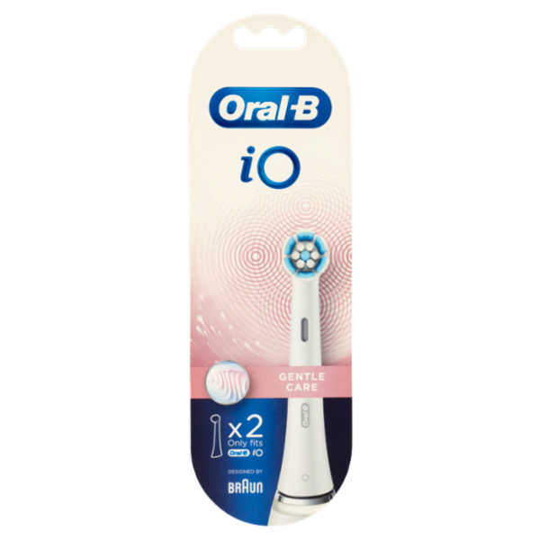 Oral-B iO Testine Ricambio Gentle Clean Bianche Spazzolino Elettrico Denti Ricaricabile, 2 Refills
