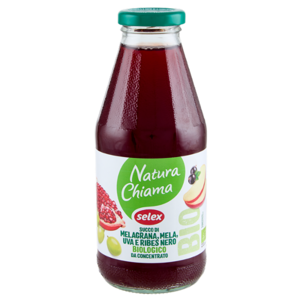 Selex Natura Chiama Succo di Melagrana, Mela, Uva e Ribes Nero Biologico 500 ml
