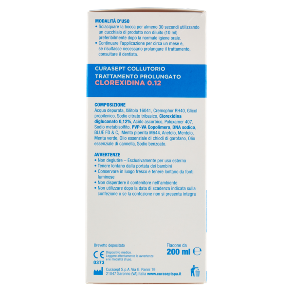 Curasept Collutorio Trattamento Prolungato Clorexidina 0.12 200 ml
