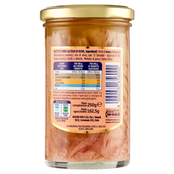 Rio mare Filetti di Tonno Lavorati a Mano all'Olio di Oliva 250 g