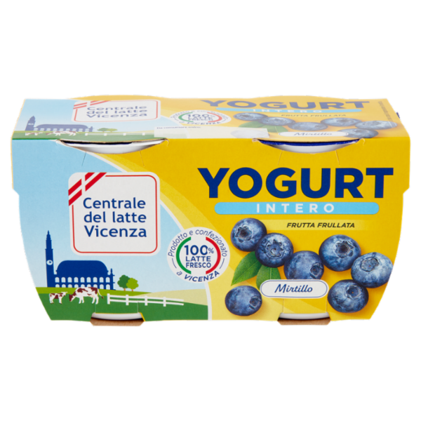 Centrale del latte Vicenza Yogurt Intero Frutta Frullata Mirtillo 2 x 125 g