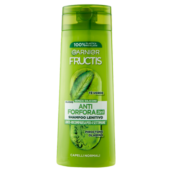 Garnier Fructis Shampoo Antiforfora 2in1 lenitivo, per capelli normali, 250 ml