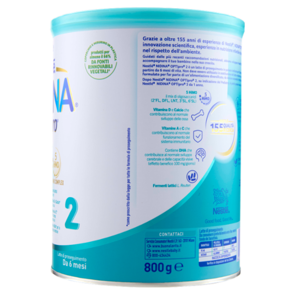 NESTLÉ NIDINA Optipro 2 Latte di proseguimento in polvere da 6 mesi Latta 800g