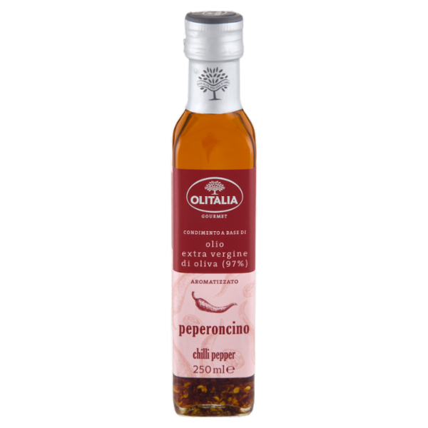 Olitalia Gourmet Condimento a Base di olio extra vergine di oliva Aromatizzato peperoncino 250 ml