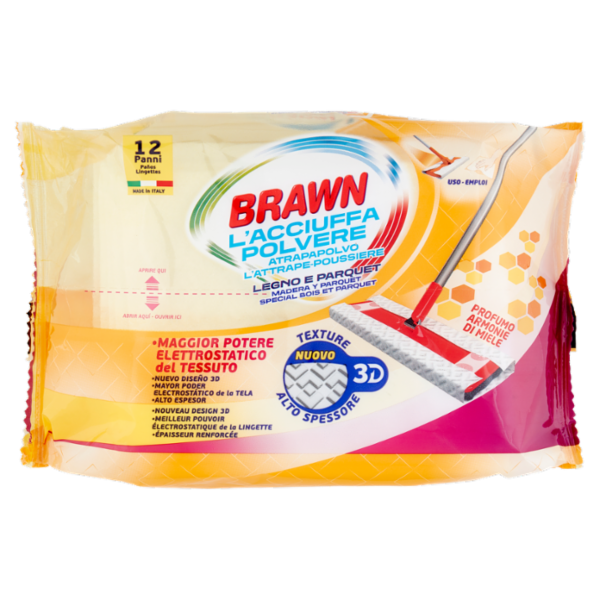 Brawn l'Acciuffa Polvere Legno e Parquet Panni 12 pz
