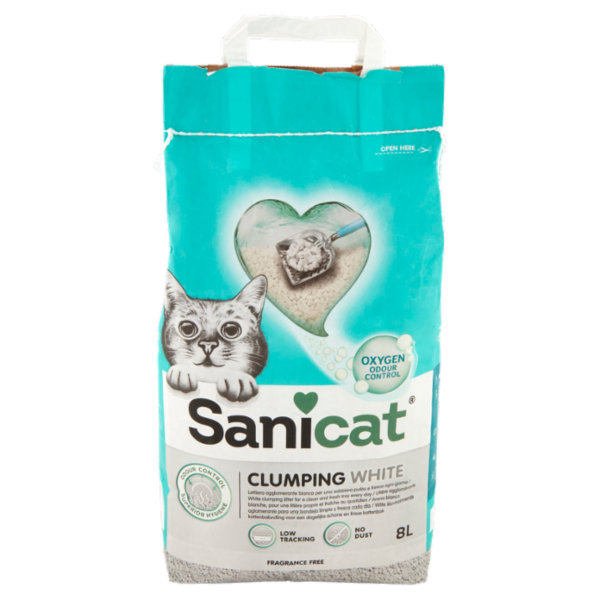 Sanicat Clumping White Lettiera agglomerante bianca 8 L