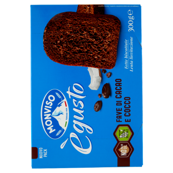 Monviso ègusto Fave di cacao e cocco Fette biscottate 300g