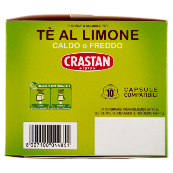 Crastan Preparato Solubile per Tè al Limone Capsule Compatibili con macchine Dolce Gusto 10 x 12 g