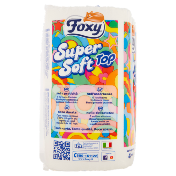 Foxy Super Soft Top Carta igienica 2 veli 4 rotoli