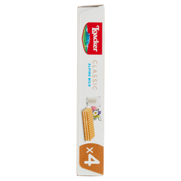 Loacker Wafer Classic Alpine Milk Wafers con crema al latte alpino non OGM 4 x 45 g