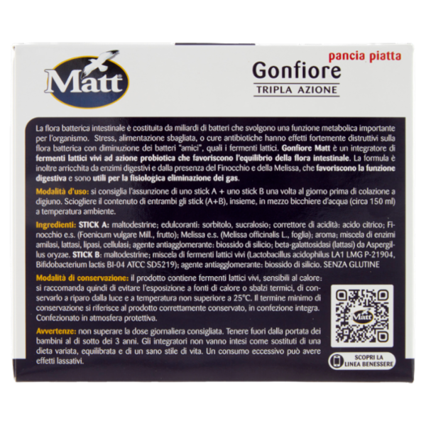 Matt Benessere Gonfiore pancia piatta 24 stick 51,6 g