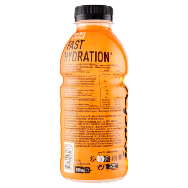 Isostad Fast Hydration, Bevanda Isotonica per sportivi, Orange Natural Flavour - 500 ml