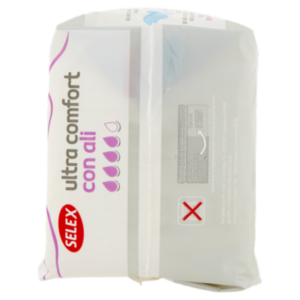 Selex Assorbenti Ultra Confort con Ali Effetto Cotone in Bustine Singole 12 pezzi