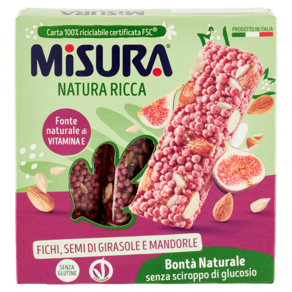 Misura Natura Ricca Fichi, Semi di Girasole e Mandorle 3 x 22 g