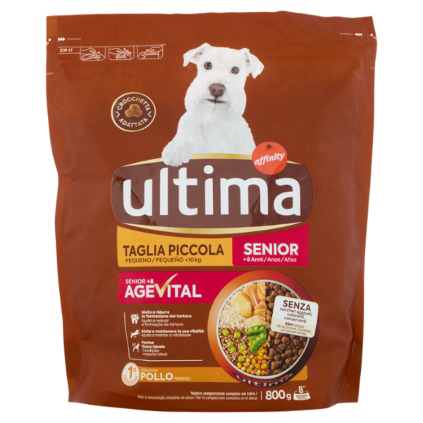 Ultima Dog Mini 1-10 kg Senior +8 Anni Pollo 800 g