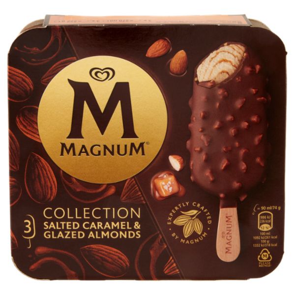 Magnum Collection Salted Caramel & Glazed Almonds 3 Gelati 222 g