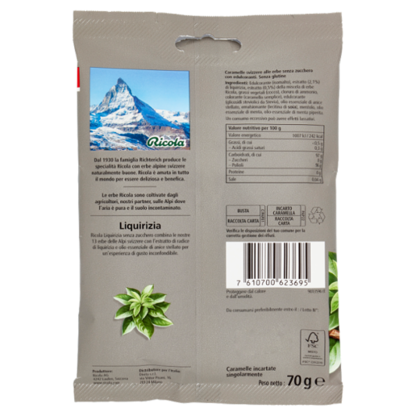 Ricola Liquirizia 70 g