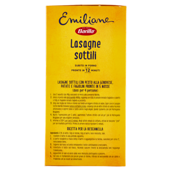 Barilla Emiliane Le sottili Lasagne Pasta all'Uovo 500g