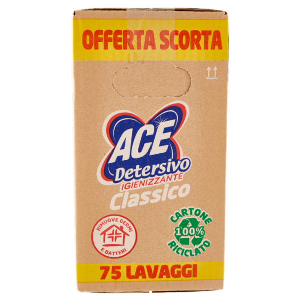 Ace Detersivo Liquido Classico Igienizzante 3 x 25 Lavaggi 3 x 1375 ml