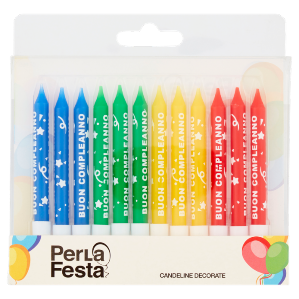 PerLa Festa Candeline Decorate Buon Compleanno 12 pz