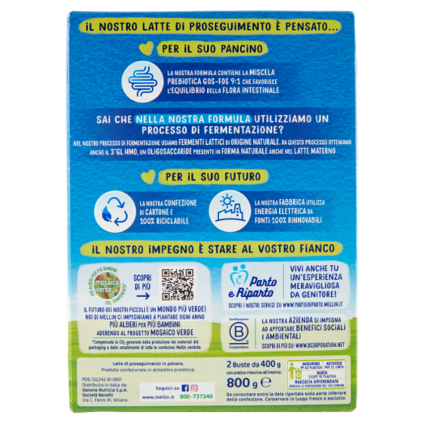 Mellin Latte 2 in Polvere 800 g