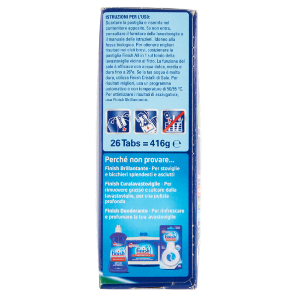 Finish All in One Regular pastiglie lavastoviglie 26 lavaggi 416 gr