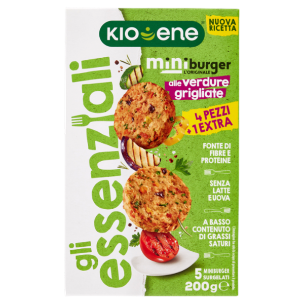 Kioene gli essenziali miniburger l'Originale alle verdure grigliate 5 Miniburger Surgelati 200 g