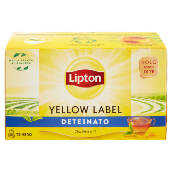 Lipton Yellow Label Deteinato 25 Filtri 37,5 g