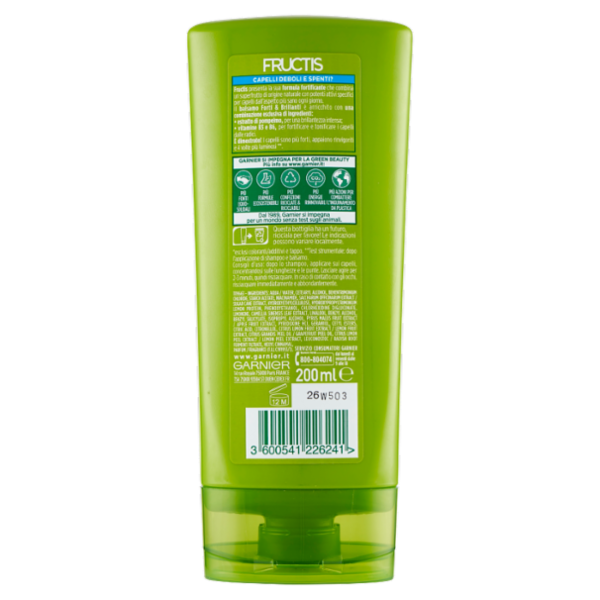 Garnier Balsamo Fructis Capelli Normali, Capelli Forti e Brillanti, 200 ml