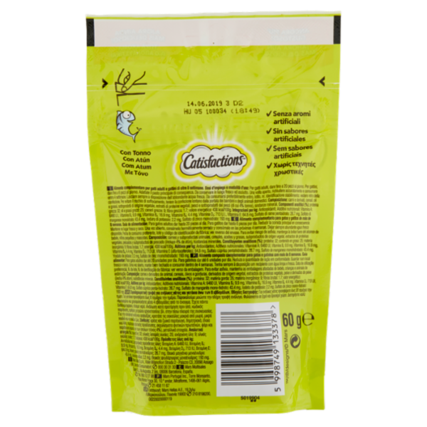 Catisfactions Snack Gatto con Favoloso Tonno 60 g
