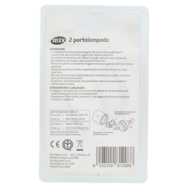 Selex Portalampada E27 Bianco