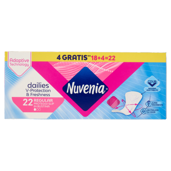 Nuvenia dailies Regular Proteggi Slip in Bustina 18 pz+4 Gratis