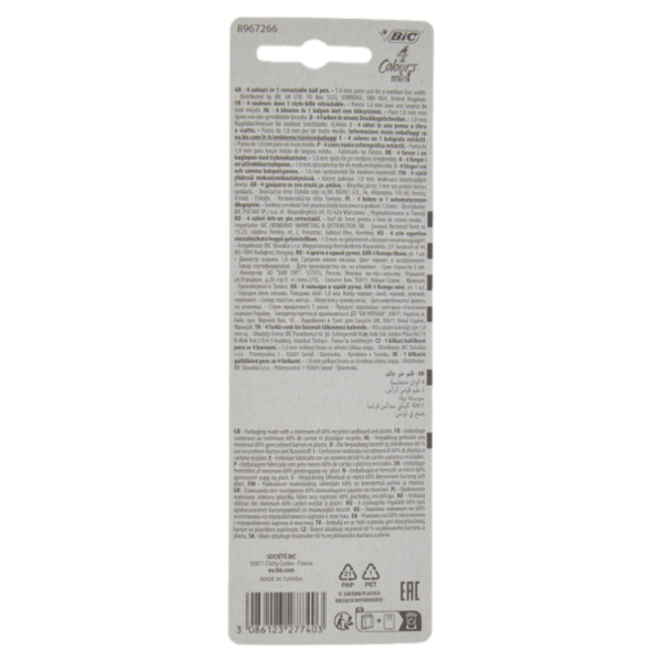 Bic 4 Colours mini medium 1,0 mm 1 verde 1 blu 1 nera 1 rossa