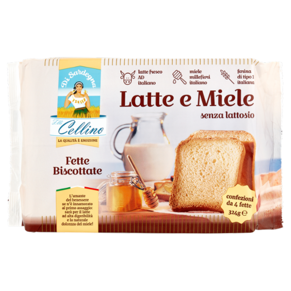 F.lli Cellino Fette Biscottate Latte e Miele senza lattosio 324 g