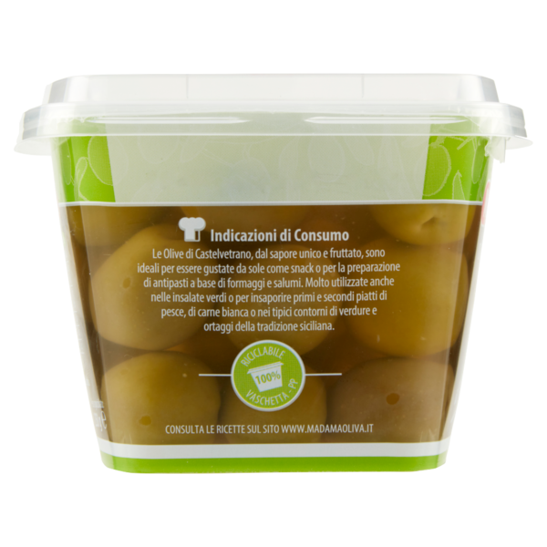 Madama Oliva il Frutto d'Italia Olive Castelvetrano Dolci Verdi 480 g