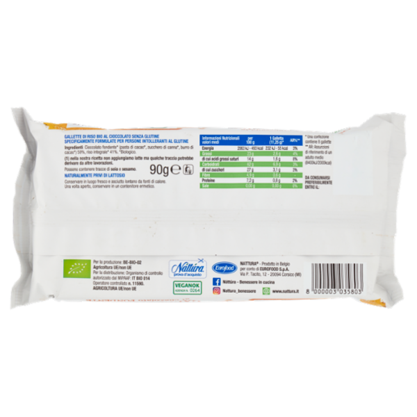 Náttúra Gallette di riso al cioccolato Fondente Bio 90 g