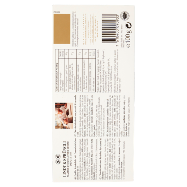 Lindt Excellence Tavoletta Cioccolato Fondente Caramello e Sale 100 g