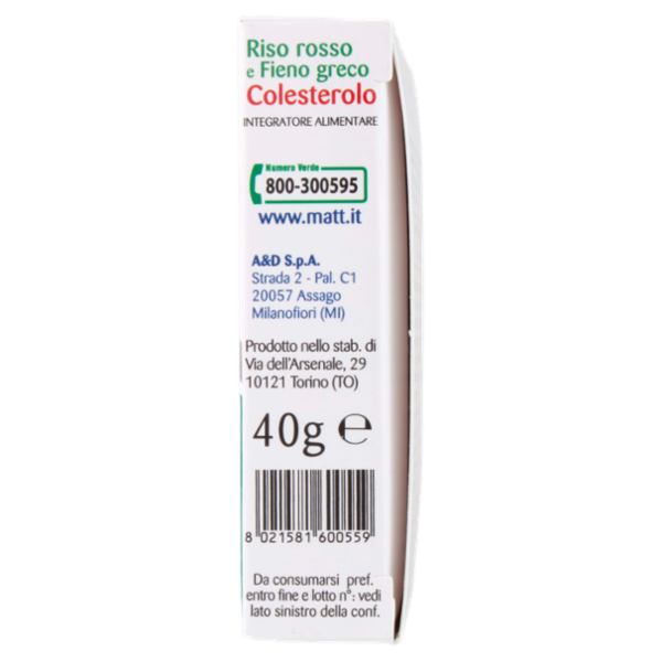 Matt Divisione Pharma Fitosteroli e Riso rosso Colesterolo 40 compresse filmate 40 g